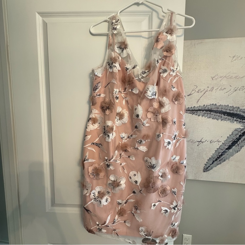 Adrianna Papell Pink V-Neck Sundress for Weddings